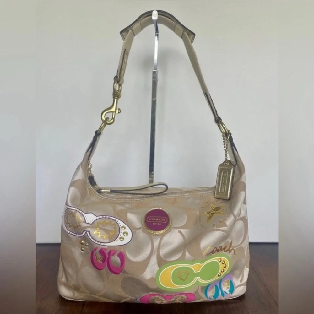 Coach Cream Shoulder Bag with Gold Hardware
